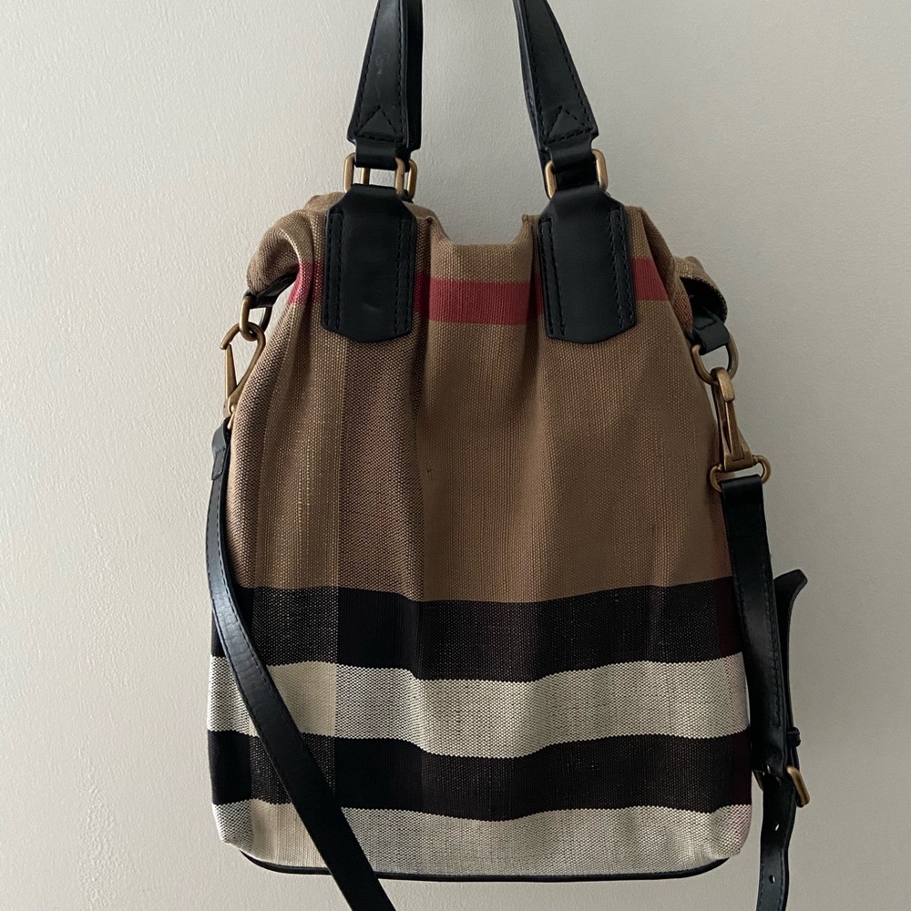 Authentic Burberry House Check Canvas Tote